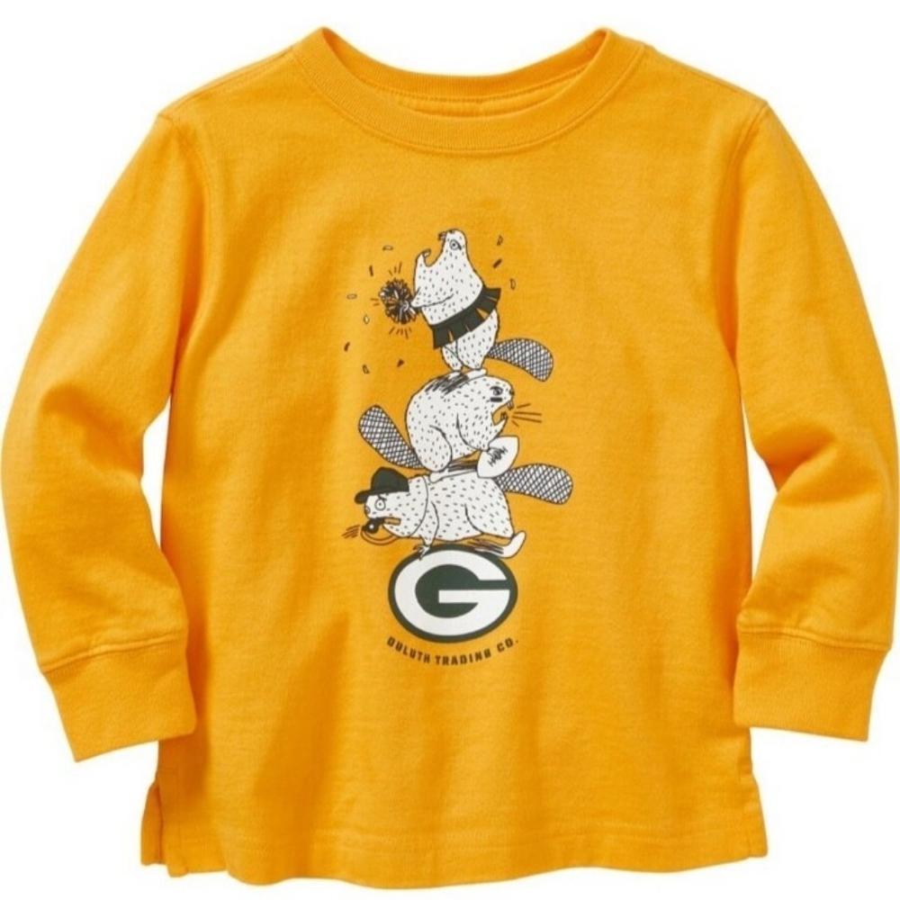 Toddler Green Bay Packers Duluth Trading Co. Gold Long Sleeve T-Shirt